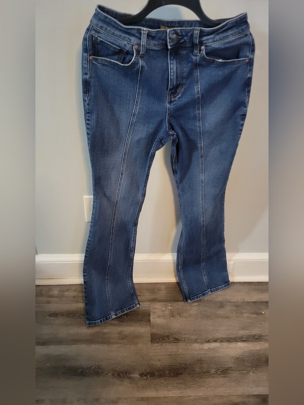 Shyanne Dark Blue Flare Jeans with Front Seams